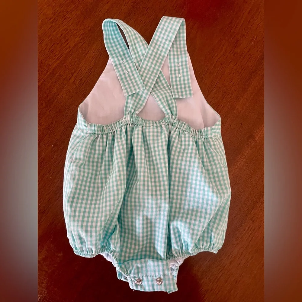 Little English Aqua Gingham Bubble